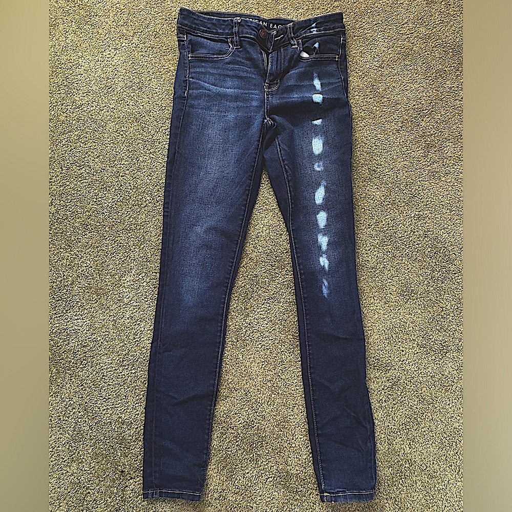EUC American Eagle Jegging, size 8 long, dark blue color, 29 in inseam.